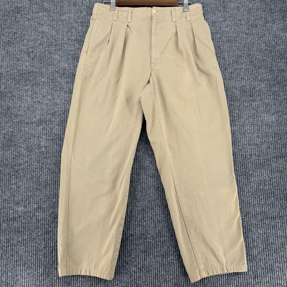 Vintage Guess Georges Marciano Pleated Pants 33 USA 90s Tan Trousers